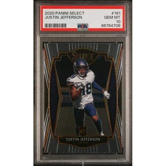 Graded 2020 Panini Select Justin Jefferson #161 Rookie RC Football Card PSA 10 Gem Mint