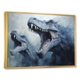 thumbnail image 2 of Designart "Ancient Dinosaur in Blue and Grey II" Animals Framed Wall Art - Modern Blue Dinosaur Bedroom Framed Canvas Wall Art, 2 of 6