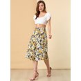 thumbnail image 2 of INSPIRE CHIC Falda A Media Pierna Con Abertura En La Cintura Y Estampado Floral Para Mujer Amarillo negro M, 2 of 6