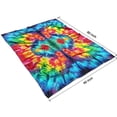 thumbnail image 4 of Vibrant Tie Dye Symmetry Blanket,Comfortable Soft Flannel Throw Blanket,All Season,Warm Lightweight Blankets for Sofa Bed Couch Living Room Chair,60"x80", 4 of 4