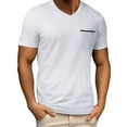 thumbnail image 3 of Posijego Mens T-Shirts V Neck Short Sleeve Shirt Solid Color Casual Lightweight Loose Stretch Pocket Shirt for Men, 3 of 8