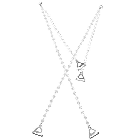 LABSERRON 2Pcs Adjustable Shoulder Straps for Dress Comfortable All Day Wear Silver 18x0.6in