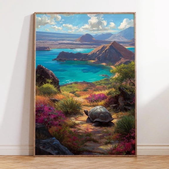 Galapagos Islands Tropical Ocean Nature Wall Art, Unframed Paper Print Size 8x12