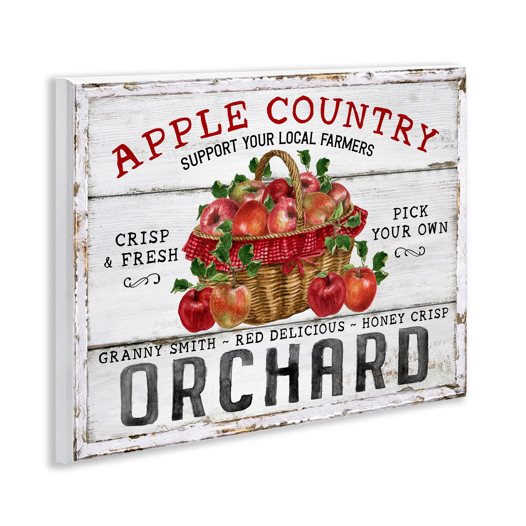Stupell Industries Rustic Apple Orchard Holiday Painting Unframed Art Prints Wall Art, 14 x 11