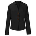 thumbnail image 6 of Pxiakgy New Button Patterned Small Suit Jacket for Formal Wear During The New School Season Womens Blazer Summer Blazers for Women Lightweight Blazers for Women Business Casual Black L, 6 of 8