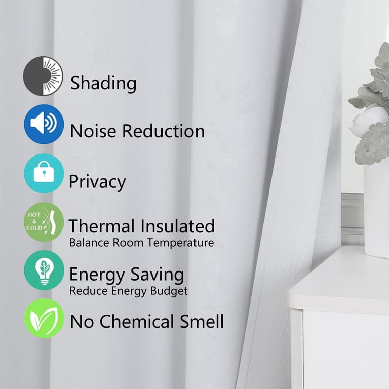 OVZME 100% Blackout Curtain Liner 50x80 Gray 2-Pack photo 5