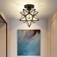 thumbnail image 5 of Black Diamond Pattern Five Point Star Ceiling Lamp For Hallway Corridor Flush Mount Crystal Style Easy Installation Decorative Lighting Compact Size Home Fixture, 5 of 5