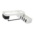 thumbnail image 3 of Bathroom Corner Shelf Multifunctional Double Layer Storage Rack Kitchen Non Marking Wall Mounted Holder White Black, 3 of 6