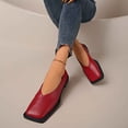 thumbnail image 5 of Purcolt Flats for Women Trendy Casual PU Leather V-Cut Square Toe Slip On Ballet Shoes Lightweight Comfort Soft Sole Dress Shoes for Walking Work Office, 5 of 9