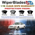 thumbnail image 2 of 2001 Toyota Camry Beam Wiper Blades Wipers w/1yr Warranty (Set of 2) (WiperBladesUSA), 2 of 5