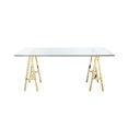thumbnail image 2 of Pangea Home Brady Metal Desk with Glass in Polished Gold, 2 of 4