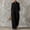 Black, variant on Morttic Women's Stand Collar Long Sleeve Single-Breasted Jumpsuit – Casual Relaxed Straight Long Jumpsuit with Side Pockets Black,S