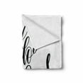 thumbnail image 2 of Hello Gorgeous Soft Flannel Fleece Throw Blanket, Unique Handwriting Style Font Calligraphy Phrase on White Background, Cozy Plush for Indoor and Outdoor Use, 60" x 80", Black and White, by Ambesonne, 2 of 6