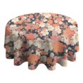 thumbnail image 4 of Pioneer Flower Floral Print Pattern Round Tablecloth 60"x60",Wrinkle Wipeable Table Cloth for Kitchen Dining Room Picnic Patio Party, 4 of 6