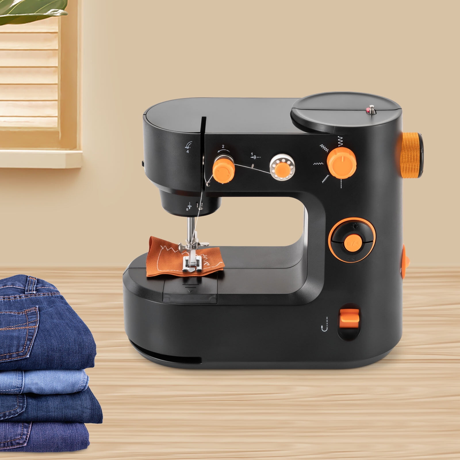 Compact Portable Sewing Machine with 2 Speeds, Foot Pedal & LED Light - Home Electric Mini Sewing Machine for Beginners