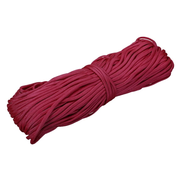 Uxcell 1/8" Paracord Rope, 151ft 7 Strand Heavy Duty Camping Rope Braided Polypropylene Ropes, Lightweight Tie-Downs Utility Cord for Marine, Indoor & Outdoor, Dark Red
