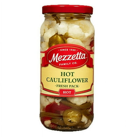 Mezzetta Hot Cauliflower, Fresh Pack Hot, Certified Gluten Free and Keto Verified, 16 oz