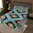 thumbnail image 2 of Erosebridal Aztec Coverlet Set King for Adult, Rustic Bear Bedding Set, Geometric Stripe Decor, 3pcs, 2 of 5