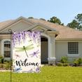 thumbnail image 2 of Joocar Welcome Dragonfly And Wisteria Linen Garden Flag For Spring Summer Home Outdoor Garden Yard Door Decor 12x18 Inch, 2 of 5