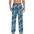 thumbnail image 4 of FREEAMG Blue and White Turtle Pajama Pants for Men, Men's Separate Bottoms, Pure Cotton Comfortable Lounge Pants（187）, 4 of 7