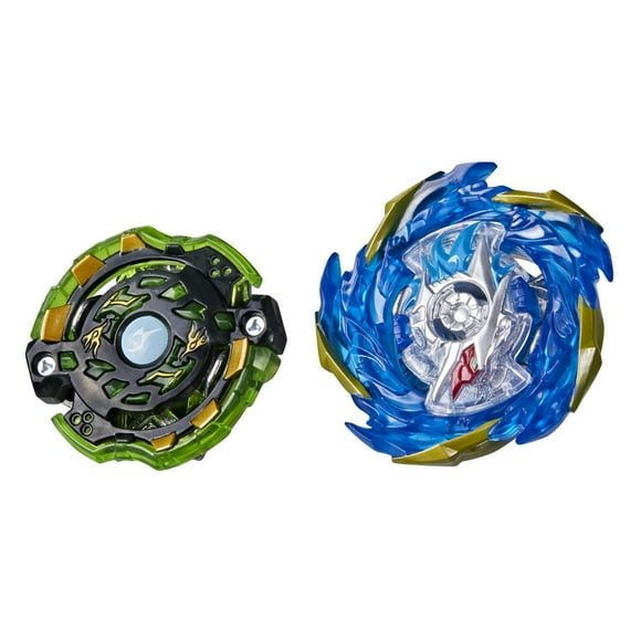 Beyblade Burst Surge Dual Pack, 2 toupies de compétition Speedstorm Evo Helios Blazebringer et Jormuntor J6, jouet pour enfants, dès 8 ans