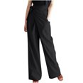 thumbnail image 2 of Kiplyki Wide Leg Pants Women Color High Waisted Vent Waist Retraction Appear Thin Tether Pants, 2 of 6