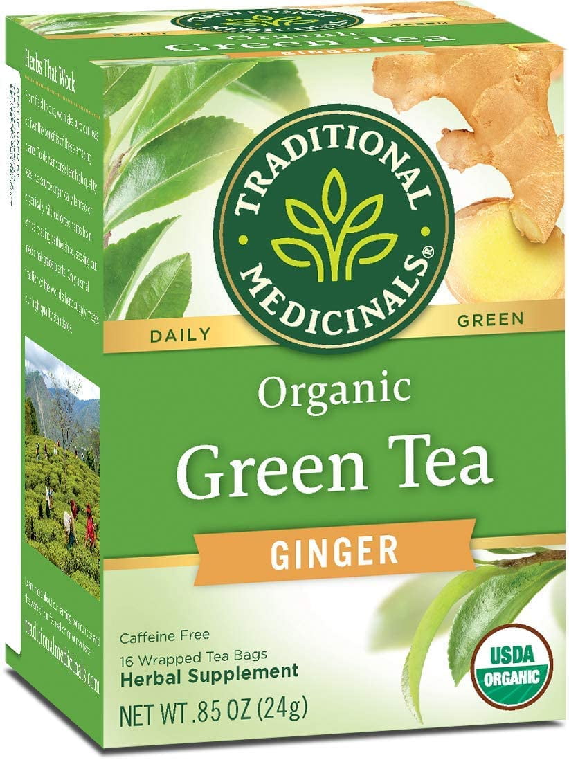 Traditional Medicinals Organic Green Tea with Ginger Herbal Tea Bags