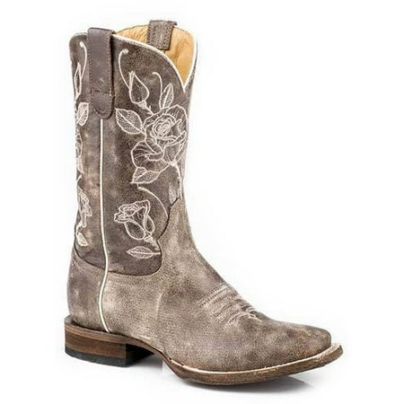 

Women s Roper Desert Rose Leather Boots Handcrafted Brown