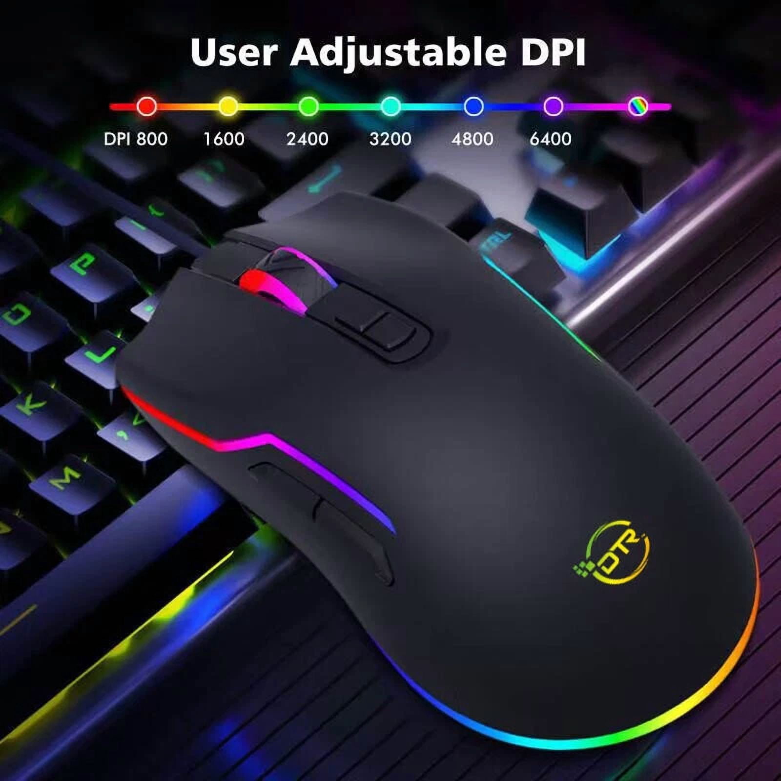 CIRCLE- Wired Gaming Mouse RGB LED Backlight USB Wired 7200 DPI Gamer