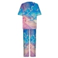 thumbnail image 3 of Hauts à Manches Courtes pour Femmes Costume d'Été Mode Short Imprimé Pantalons Colorés Costume Décontracté Deux Pièces Hauts à Manches Courtes pour Femmes Hauts d'Été pour Femmes avec Manches, 3 of 6