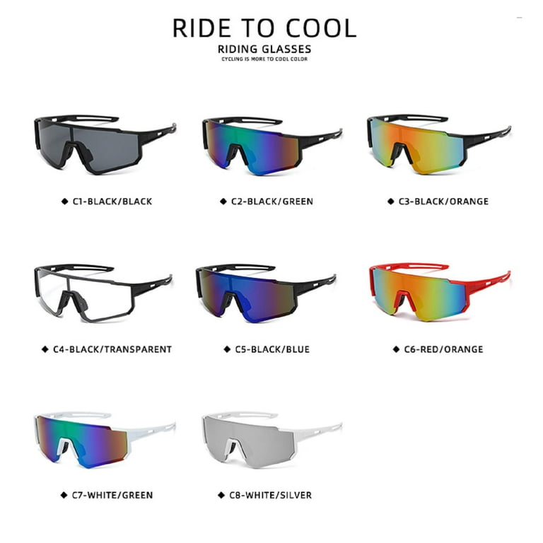 SAUYIXH Polarized Sports Sunglasses, UV400 Protection Cycling Sunglasses,  Hiking Fishing Sports Goggles for Men Women C3