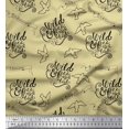 thumbnail image 1 of Soimoi Beige Rayon Fabric Text & Bird Tribal Print Sewing Fabric Yard 56 Inch Wide, 1 of 3