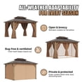 thumbnail image 6 of Clouddwell 12'*10' Wood Gazebo,with Double-Layer Galvanized Steel Roof,Suitable for Backyard,Desk,and Lawn, 6 of 9