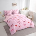 thumbnail image 2 of Erosebridal Kawaii Red Strawberry Twin Bedding Sets 7-Piece for Girls,Cartoon Floral Bow Knot Bedding Comforter Set for Kids Teens,Pink Reversible,Ultra Soft Home Decor, 2 of 6