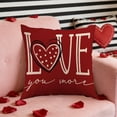 thumbnail image 4 of Moocorvic Valentine's Day Pillow Covers With Stripes Red Love Heart, Decorative Outdoor Cushion Case for Sofa Couch Farmhouse Holiday Anniversary Wedding Decoration, 4 of 7