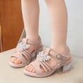 thumbnail image 2 of BOBOGOJP Toddler Little Big Kid High Heels Flower Girls Party Dress Shoes Glitter Pump Sandals Pink for Size 12, 2 of 9