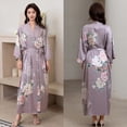 thumbnail image 1 of Pijama de satén para mujer, de verano, de talla grande, ligero, de lujo, con mangas de siete puntos, camisón fresco, bata de baño, ropa de casa para mujer WP2669, 1 of 6