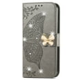 thumbnail image 2 of Flip Case for Samsung Galaxy A36 5G, Crystal Butterfly PU Leather Wallet Case for Women Magnetic Kickstand Card Holder Case for Samsung Galaxy A36 5G Bling Butterfly + Strap,Gray, 2 of 9
