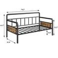 thumbnail image 2 of Tamaño individual-size negra metal daybed frame: sofa cama platform con sturdy metal construction, strong slat support. ideal para para sala de estar, dormitorio, o guest room. fácil montaje, 2 of 8
