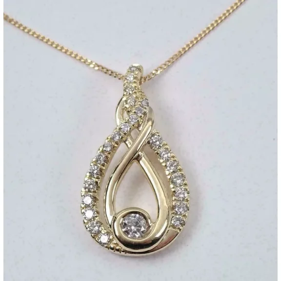 2 Ct Round Cut Lab Created Diamond Womens Twisted Pendant 14K Yellow Gold Plated