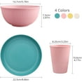 thumbnail image 2 of Tanice Plastic Dinnerware Set, 12PCS Plastic Plates and Bowls Sets, Kids Dinnerware Set for 4, Plastic Dishes Set with Pltaes, Bowls, Cups for Kitchen, Outdoor Camping, 2 of 7