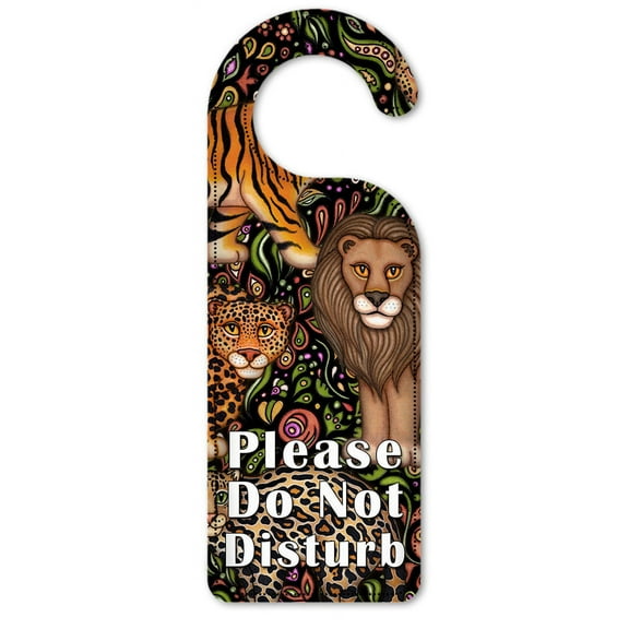Do Not Disturb Door Knob Hanger Sign - Big Cats - Image by Dan Morris