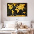 thumbnail image 2 of Elephant Stock Refined Gold World Map Wall Art - Horizontal Canvas Wall Art - Living Room Wall Decor - Map Canvas - Brown And Black Decor - 48" x 32", 2 of 8