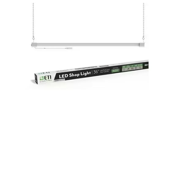 ETI 36-inch LED Shop Light with Pull Chain, 2200 Lumen, 4000K  Bright White, 120 Volt, B02011601A