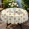thumbnail image 4 of Easter and Easter Baskets Cream Yellow Pattern Round Tablecloth 60", Wrinkle-Resistant Wipeable Cover for Kitchen, Dining, Picnic & Patio, 4 of 6