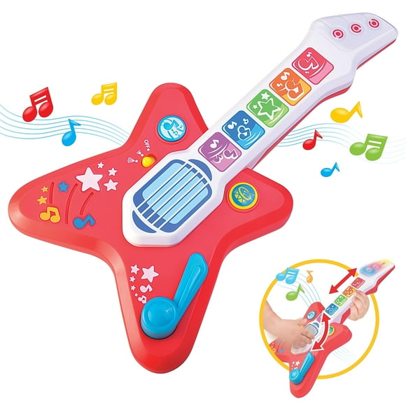 Guitarra Magic Touch HAP-P-KID para niños pequeños con control de volumen de 1 a 3 años