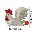 thumbnail image 3 of BCZHQQ White Rooster Statue with Enchanting Posture & Long Eyelashes Table Art Sculpture Funny Resin Figurine Decoration,Rustic Kitchen Decor,Farm Animal Table Ornament as Housewarming Gifts, 3 of 8