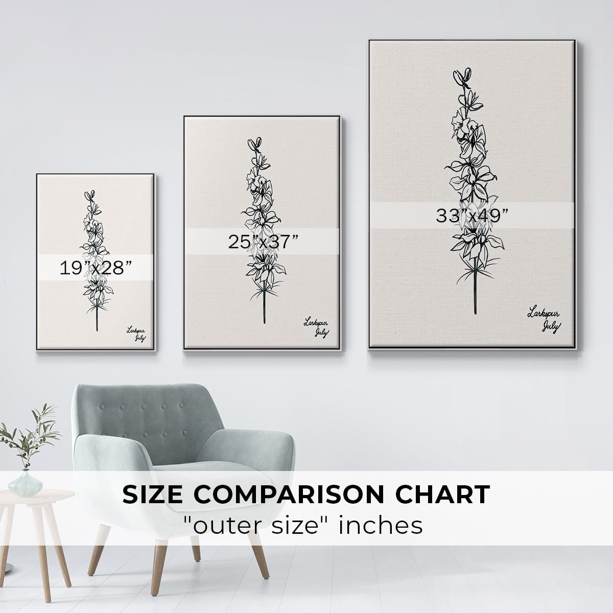 Annual Flowers VII - Framed Gallery Wrapped Holiday Canvas - 27 x 41 - White Frame