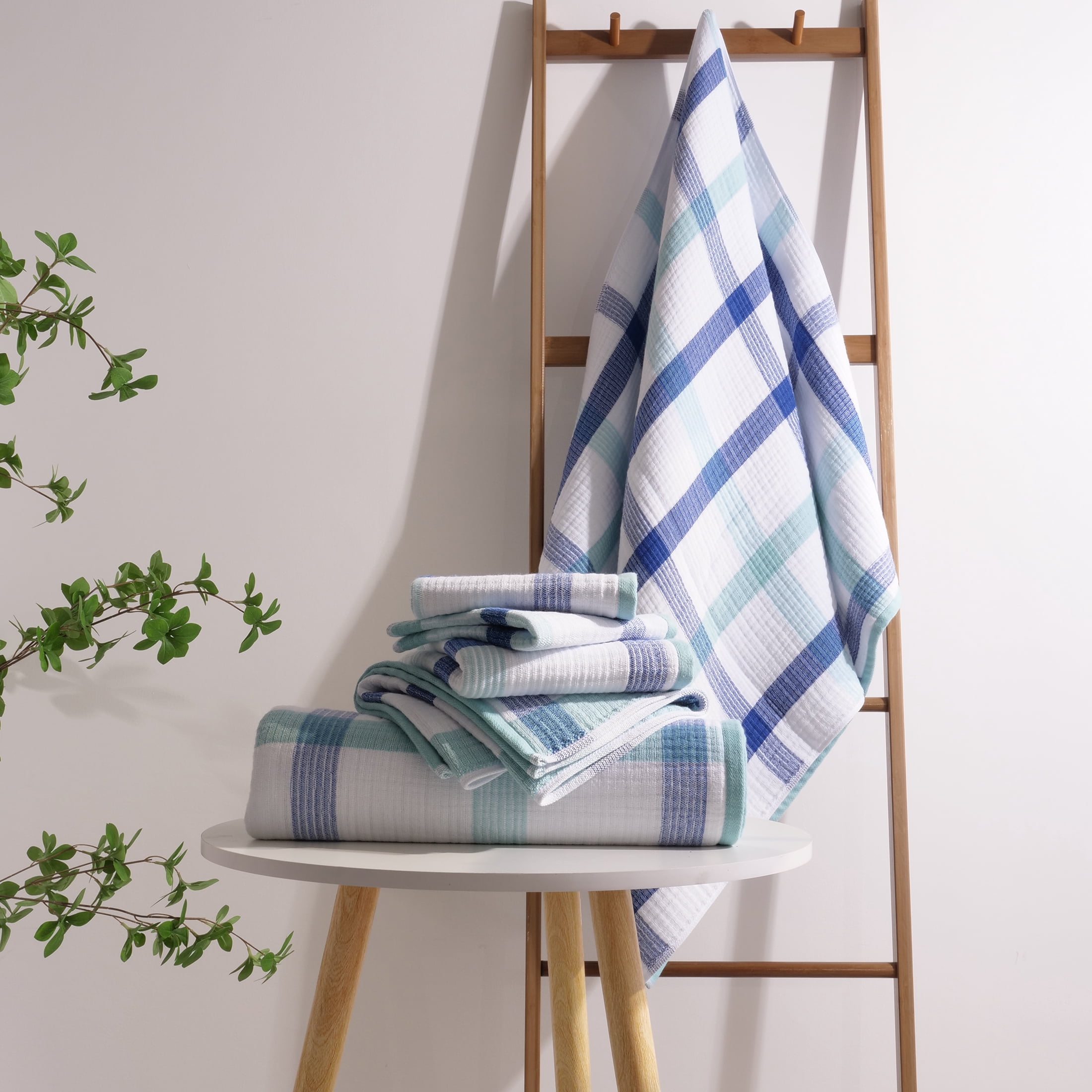 Loft by Loftex New Generation Stripe Bath Towel,Aqua