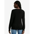 thumbnail image 5 of Time and Tru Women’s Fine Gauge Sweater with Long Sleeves, Lightweight, Sizes XS-XXXL, 5 of 5